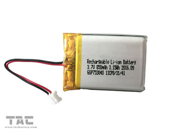 باتری قابل شارژ پلیمر لیتیوم یون قابل شارژ GSP753040 3.7V 850mAh عمر طولانی