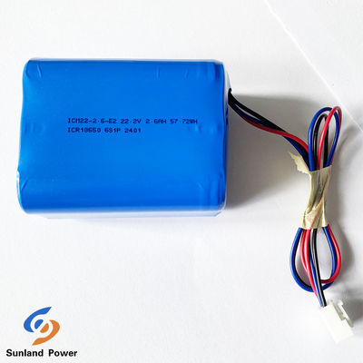 باتری لیتیوم اسپیکر ICR18650 6S1P 22.2V 2.6AH بسته باتری لیتیوم یون قابل شارژ