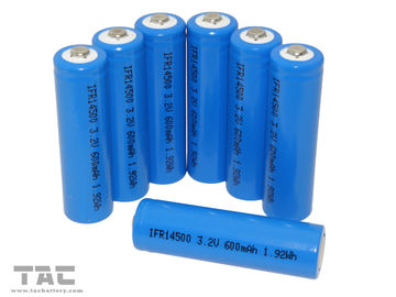 باتری خورشیدی IFR14500 AA 3.2V 600mAh LiFePO4 باتری برای نور خورشیدی