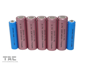 AA باتری های قابل شارژ 700mAh لیتیوم یون Cylindrical ICR14500 سلول