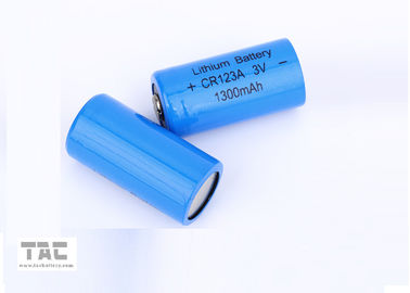 تراکم انرژی 3.0V CR123A 1300mAh Li / MnO2 باتری لیتیوم اولیه / لیتیوم Mn باتری