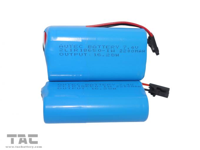 باتری لیتیوم یون Cylindrica باتری 7.4V باتری LIR18650-2S 7.4V 2200mAh