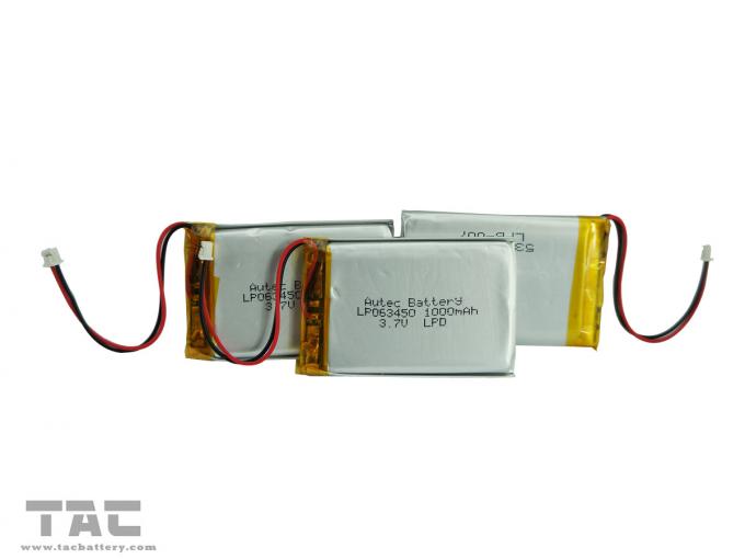 باتری قابل شارژ LP063465 3.7V 1300mAh پلیمر لیتیوم یون با ظرفیت بالا