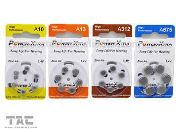 PR41 Zinc Air 1.4 ولت 155mAh A312 باتری های شنوایی، 0.5 گرم