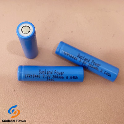 باتری لیتیوم قابل شارژ مجدد IFR10440 AAA 3.2V LiFePO4 200mAh Cell Flat Cap