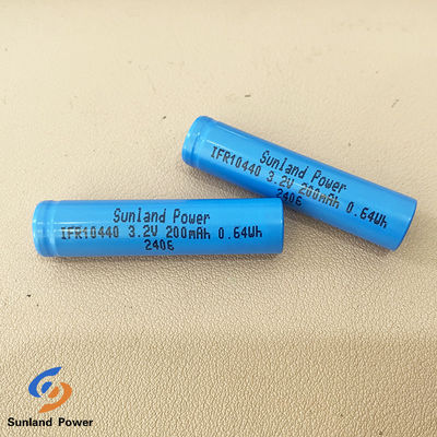 باتری لیتیوم قابل شارژ مجدد IFR10440 AAA 3.2V LiFePO4 200mAh Cell Flat Cap