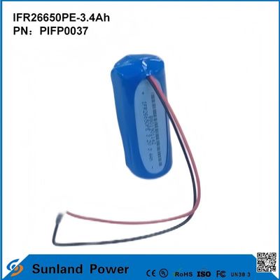 IFR26650PE-3.4Ah 3.2V LiFePO4 سلول باتری برای نور خورشیدی چراغ قوه دایره عمر 2000 بار