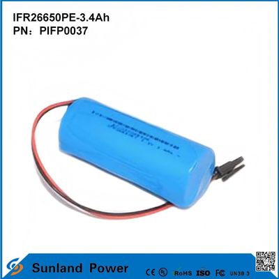 IFR26650PE-3.4Ah 3.2V LiFePO4 سلول باتری برای نور خورشیدی چراغ قوه دایره عمر 2000 بار