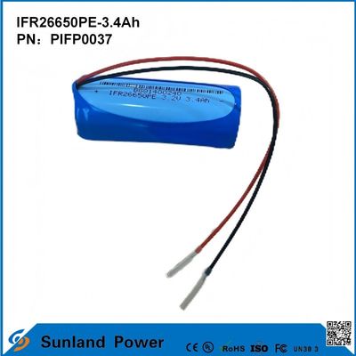 IFR26650PE-3.4Ah 3.2V LiFePO4 سلول باتری برای نور خورشیدی چراغ قوه دایره عمر 2000 بار