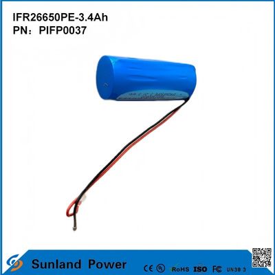 IFR26650PE-3.4Ah 3.2V LiFePO4 سلول باتری برای نور خورشیدی چراغ قوه دایره عمر 2000 بار