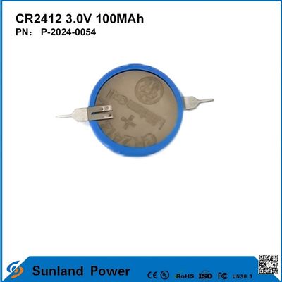 CR2412 3.0V 100MAH باتری Li-MnO2 عمر طولانی