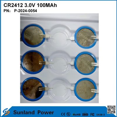 CR2412 3.0V 100MAH باتری Li-MnO2 عمر طولانی