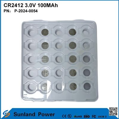 CR2412 3.0V 100MAH باتری Li-MnO2 عمر طولانی