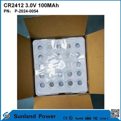 CR2412 3.0V 100MAH باتری Li-MnO2 عمر طولانی