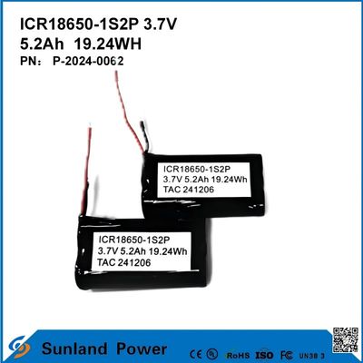 ICR18650-1S2P 3.7V 5.2AH 19.24WH باتری شارژ پذیر