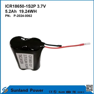 ICR18650-1S2P 3.7V 5.2AH 19.24WH باتری شارژ پذیر