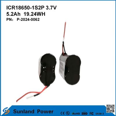 ICR18650-1S2P 3.7V 5.2AH 19.24WH باتری شارژ پذیر