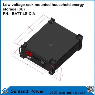 3U ولتاژ پایین کنترل هوشمند خانه ذخیره انرژی همه در یک بتلر LiFePO4 51.2V 50A 5120Wh16S1P باتری LFP پرزماتیک با پوسته آلومینیومی 3.2V / 100Ah عمر چرخه 4000 چرخه