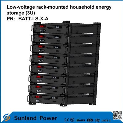 3U ولتاژ پایین کنترل هوشمند خانه ذخیره انرژی همه در یک بتلر LiFePO4 51.2V 50A 5120Wh16S1P باتری LFP پرزماتیک با پوسته آلومینیومی 3.2V / 100Ah عمر چرخه 4000 چرخه