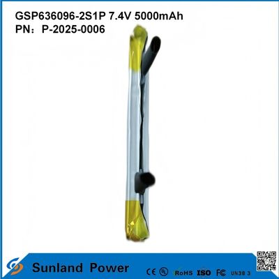 بسته باتری لیتیوم یون قابل شارژ GSP636096-2S1P 7.4V و 5000mAh برای بانک های برق دستگاه های الکترونیکی بیرونی چراغ قوه روشنایی تجهیزات الکترونیکی کوچک