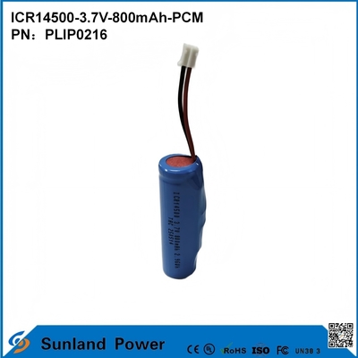 باتری ICR14500-3.7V-800mAh-PCM که در چراغ‌های LED، محصولات دیجیتال، دستگاه‌های خانه هوشمند، موش‌های بی‌سیم، مسواک‌های برقی و ریش‌تراش‌ها استفاده می‌شود.