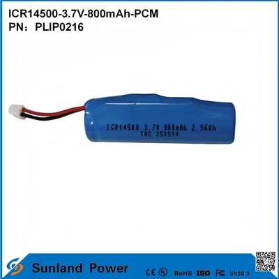 باتری ICR14500-3.7V-800mAh-PCM که در چراغ‌های LED، محصولات دیجیتال، دستگاه‌های خانه هوشمند، موش‌های بی‌سیم، مسواک‌های برقی و ریش‌تراش‌ها استفاده می‌شود.