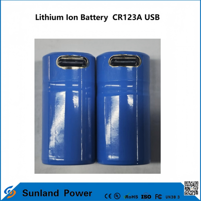 باتری لیتیوم یون CR123A USB قابل استفاده برای تولید باتری های لیتیوم یون قابل شارژ USB