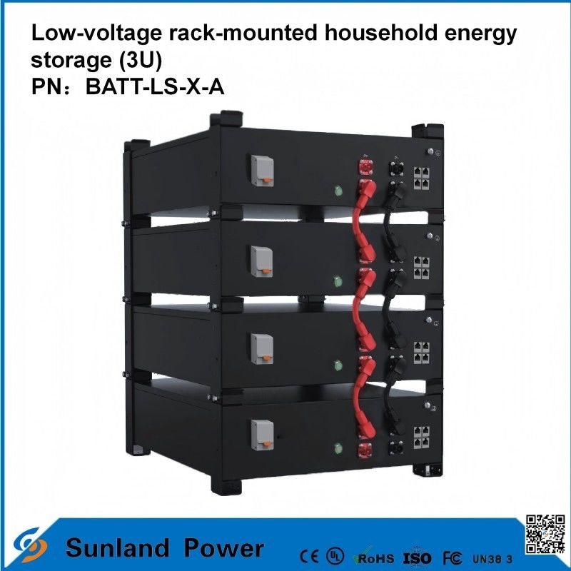 3U ولتاژ پایین کنترل هوشمند خانه ذخیره انرژی همه در یک بتلر LiFePO4 51.2V 50A 5120Wh16S1P باتری LFP پرزماتیک با پوسته آلومینیومی 3.2V / 100Ah عمر چرخه 4000 چرخه