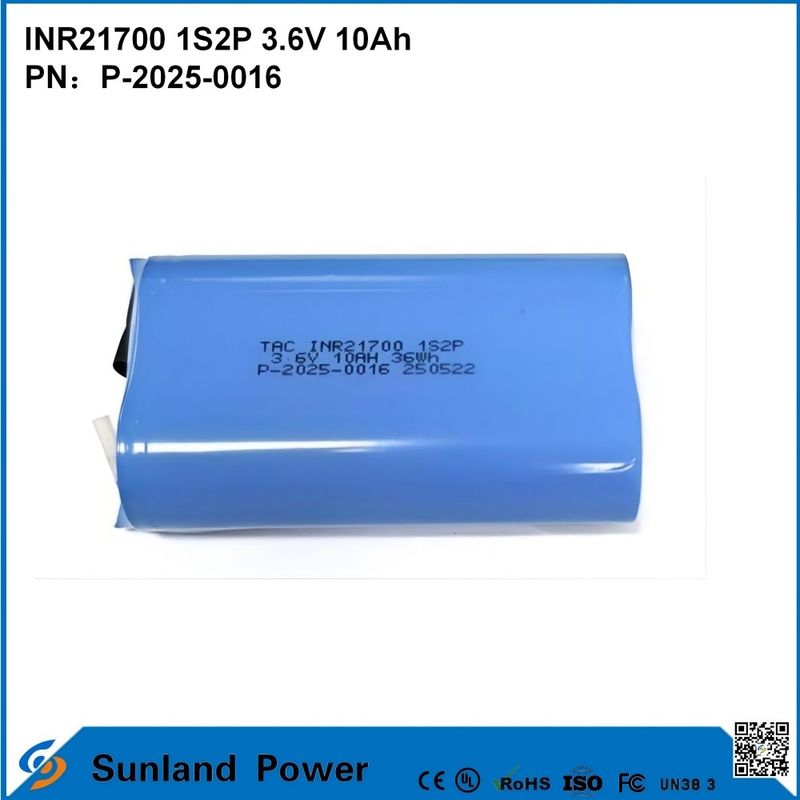 INR21700 1S2P 3.6V 10Ah تخلیه با سرعت بالا، مناسب برای دستگاه های تقاضای قدرت بالا!