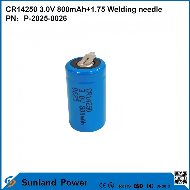 CR14250 3.0V 800mAh + 1.75 سوزن جوشکاری می تواند برای کنتورهای هوشمند، کنتورهای آب، کنتورهای برق، کنتورهای گاز، پشتیبان گیری حافظه، حافظه CMOS، ساعت های زمان واقعی RTC، سنسورهای هشدار بی سیم استفاده شود.