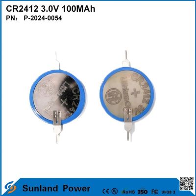 CR2412 3.0V 100MAH باتری Li-MnO2 عمر طولانی