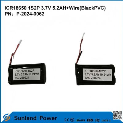 ICR18650-1S2P باتری برای امنیت چگالی انرژی بالا در زمینه های مختلف ابزار برق مصرف کننده الکترونیک وسایل نقلیه الکتریکی