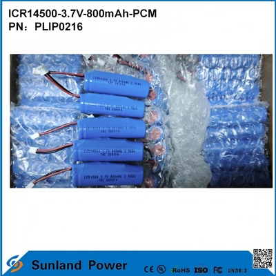 باتری ICR14500-3.7V-800mAh-PCM که در چراغ‌های LED، محصولات دیجیتال، دستگاه‌های خانه هوشمند، موش‌های بی‌سیم، مسواک‌های برقی و ریش‌تراش‌ها استفاده می‌شود.