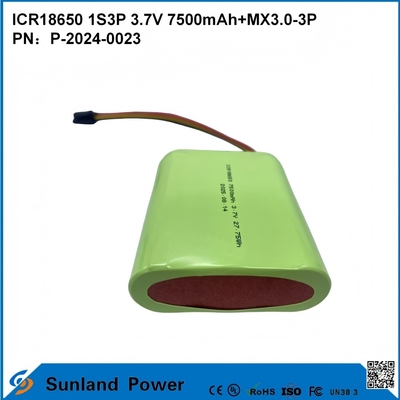 باتری CR18650 1S3P 3.7V 7500mAh+MX3.0-3P-UL2054
