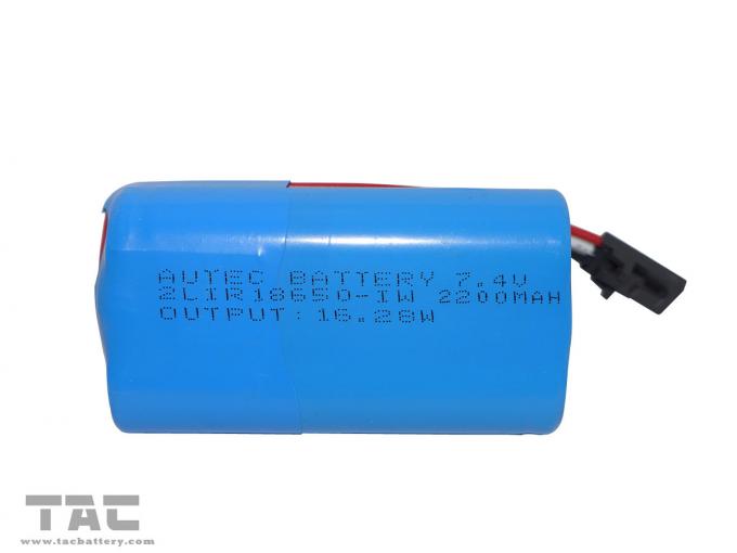 باتری لیتیوم یون Cylindrica باتری 7.4V باتری LIR18650-2S 7.4V 2200mAh
