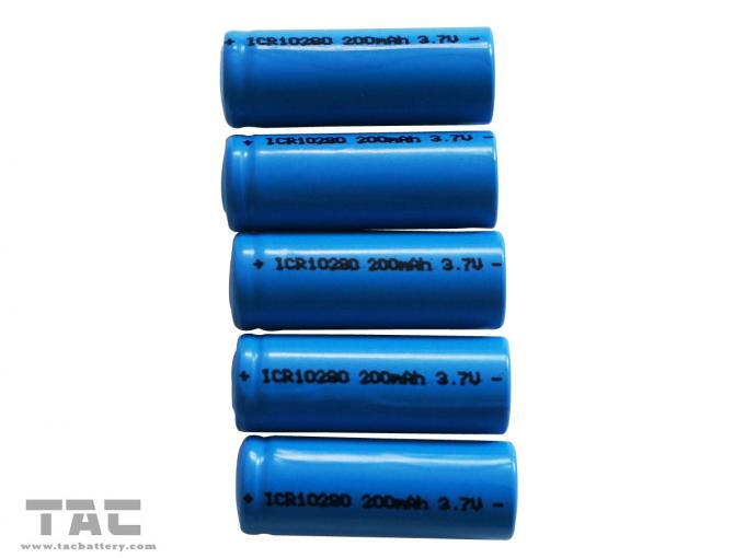 3.7V باتری لیتیوم یونی Cylindrical ICR10280 200mAh