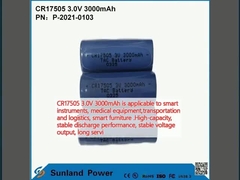 CR17505 3.0V 3000mAh برای ابزار هوشمند، تجهیزات پزشکی، حمل و نقل و لجستیک، مبلمان هوشمند قابل استفاده است. ظرفیت بالا، عملکرد تخلیه پایدار، ولتاژ خروجی پایدار،خدمت طولانی