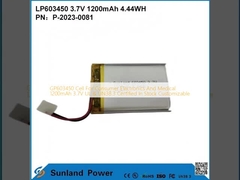 GP603450 سلول برای الکترونیک مصرفی و پزشکی 1200mAh 3.7V UL & UN38.3 گواهی شده در سهام قابل سفارشی