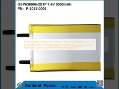 بسته باتری لیتیوم یون قابل شارژ GSP636096-2S1P 7.4V و 5000mAh برای بانک های برق دستگاه های الکترونیکی بیرونی چراغ قوه روشنایی تجهیزات الکترونیکی کوچک