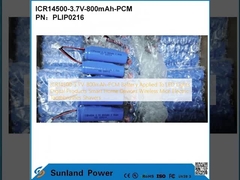 باتری ICR14500-3.7V-800mAh-PCM که در چراغ‌های LED، محصولات دیجیتال، دستگاه‌های خانه هوشمند، موش‌های بی‌سیم، مسواک‌های برقی و ریش‌تراش‌ها استفاده می‌شود.
