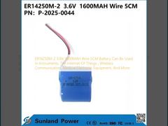 ER14250M-2  3.6V  1600MAH سیم 5 سانتی‌متری باتری می‌تواند در ابزارها، اینترنت اشیا، ارتباطات بی‌سیم، تجهیزات الکترونیکی پزشکی و موارد دیگر استفاده شود.
